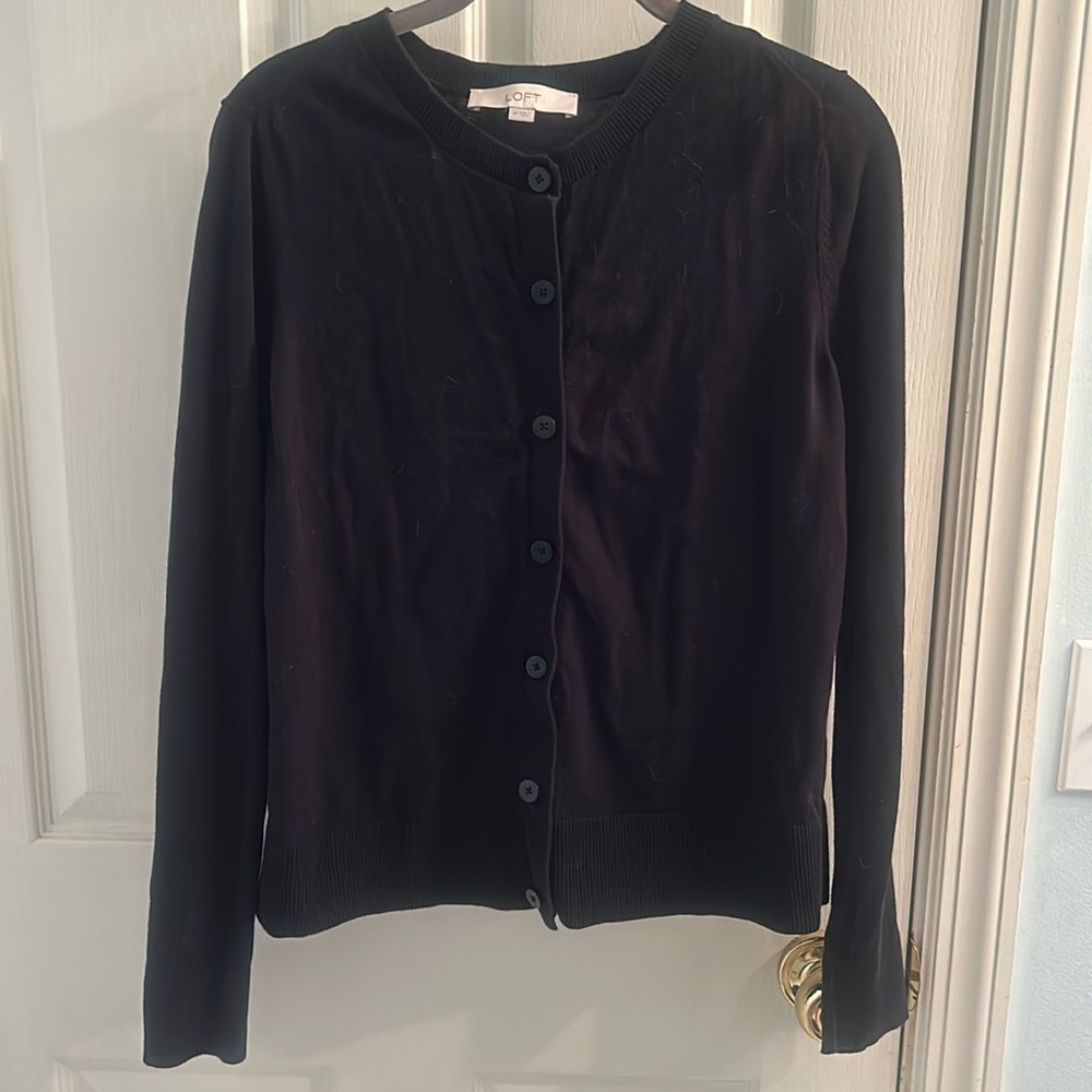 Loft button down black cardigan